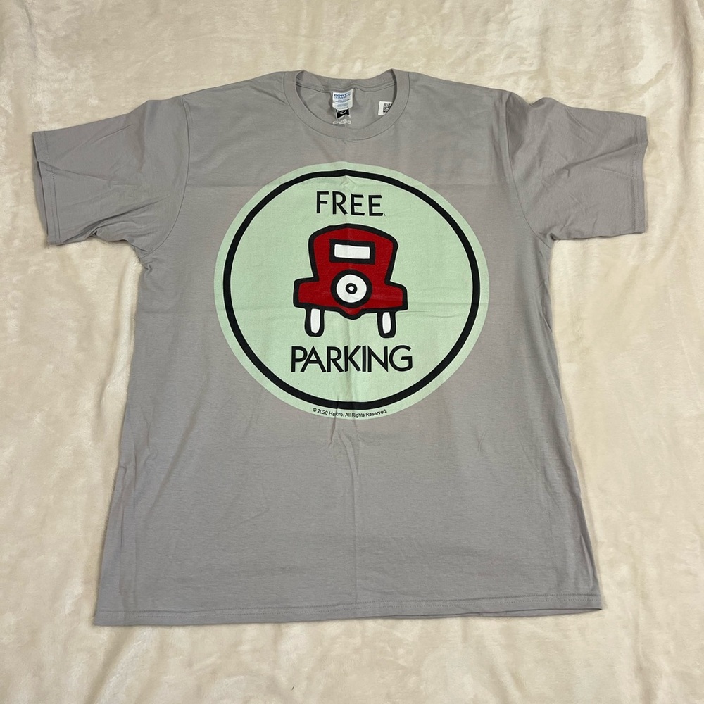 Monopoly gray Free Space large short sleeve t-shirt NWT
